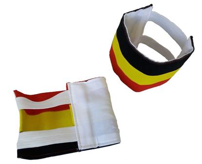 Afbeelding van kapiteinsband - Belgische driekleur-wit (reversible)