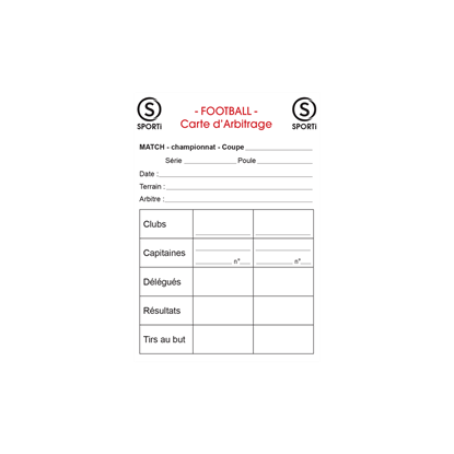 Afbeelding van Set v. 15 losse voetbalscheidsrechters formulieren