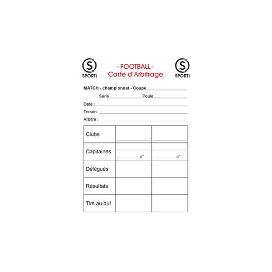 Afbeelding van Set v. 15 losse voetbalscheidsrechters formulieren